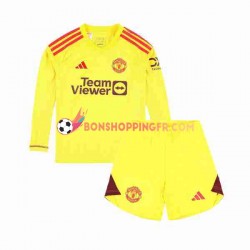 Maillot Domicile Manchester United Gardien 2023-2024 Manches Longues Jeune Enfant(+shorts)