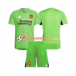 Maillot Domicile Manchester United Gardien 2023-2024 Manches Courtes Jeune Enfant(+shorts)