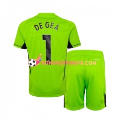 Maillot Domicile Manchester United Gardien DE GEA 1 2023-2024 Manches Courtes Jeune Enfant(+shorts)
