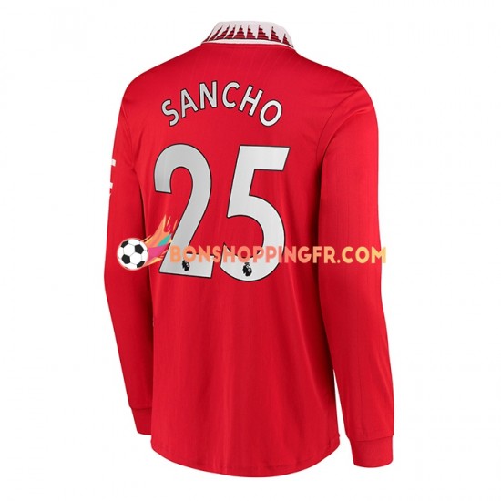 Maillot Domicile Manchester United Jadon Sancho 25 2022-2023 Manches Longues Homme