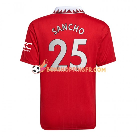 Maillot Domicile Manchester United Jadon Sancho 25 2022-2023 Manches Courtes Homme