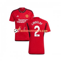 Maillot Domicile Manchester United Lindelof 2 2023-2024 Manches Courtes Homme