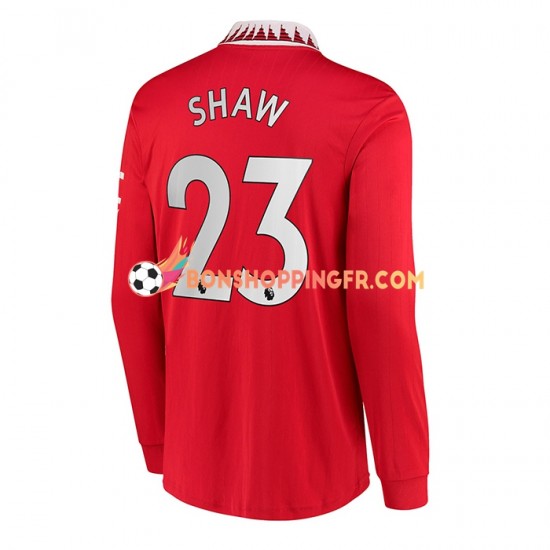 Maillot Domicile Manchester United Luke Shaw 23 2022-2023 Manches Longues Homme