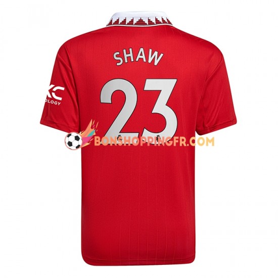 Maillot Domicile Manchester United Luke Shaw 23 2022-2023 Manches Courtes Homme