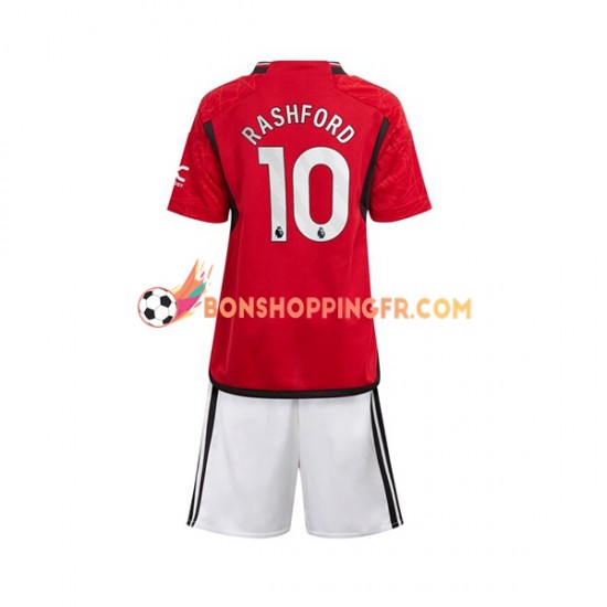 Maillot Domicile Manchester United Marcus Rashford 10 2023-2024 Manches Courtes Jeune Enfant(+shorts)