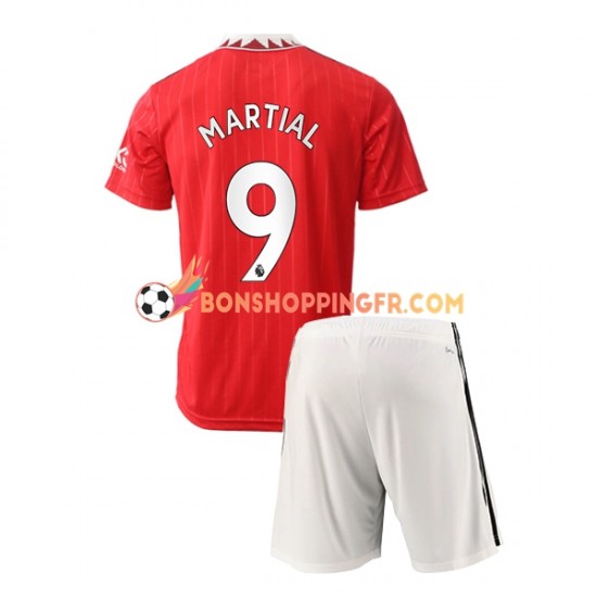 Maillot Domicile Manchester United Martial 9 2022-2023 Manches Courtes Jeune Enfant(+shorts)