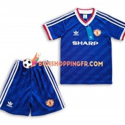 Maillot Rétro Extérieur Manchester United 1986 Manches Courtes Jeune Enfant(+shorts)