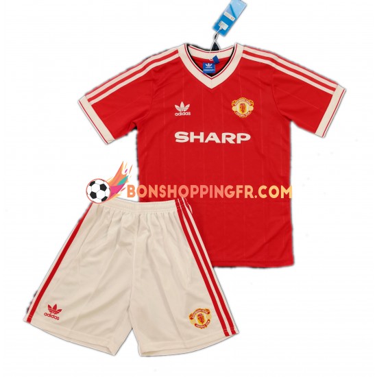 Maillot Rétro Domicile Manchester United 1984 Manches Courtes Jeune Enfant(+shorts)