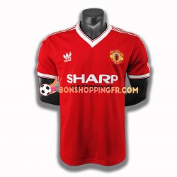 Maillot Rétro Domicile Manchester United 1983 Manches Courtes Homme