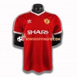 Maillot Rétro Domicile Manchester United 1984 Manches Courtes Homme