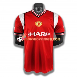 Maillot Rétro Domicile Manchester United 1985 Manches Courtes Homme