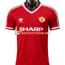 Maillot Rétro Domicile Manchester United 1986 Manches Courtes Homme