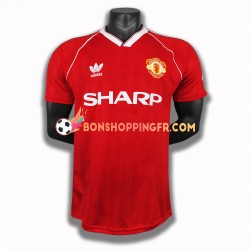 Maillot Rétro Domicile Manchester United 1988 Manches Courtes Homme
