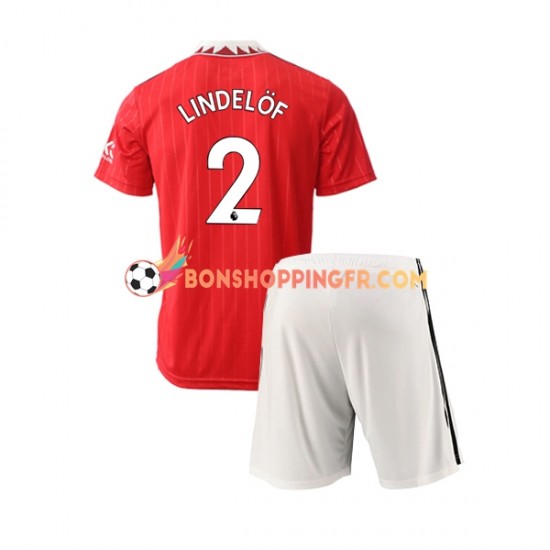 Maillot Domicile Manchester United Victor Lindelof 2 2022-2023 Manches Courtes Jeune Enfant(+shorts)