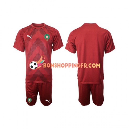 Maillot Domicile Maroc Gardien 2022 Manches Courtes Jeune Enfant(+shorts)