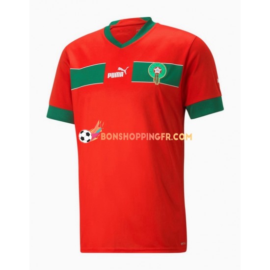 Maillot Domicile Maroc Coupe du Monde 2022 Manches Courtes Homme