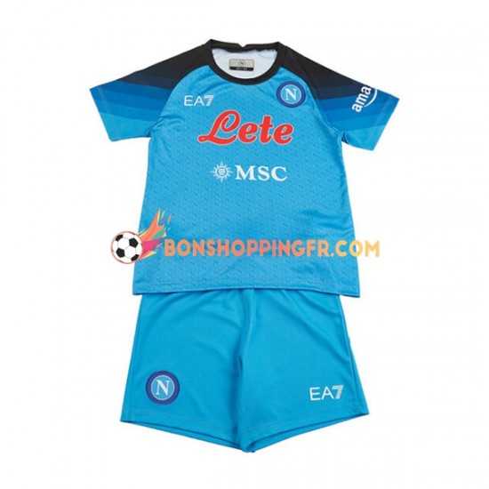 Maillot Domicile Naples 2022-2023 Manches Courtes Jeune Enfant(+shorts)
