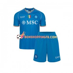 Maillot Domicile Naples 2023-2024 Manches Courtes Jeune Enfant(+shorts)