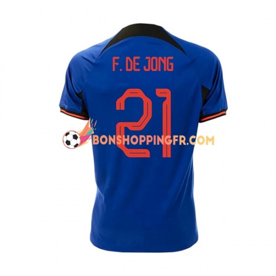 Maillot Extérieur Pays-Bas Frenkie de Jong 21 Coupe du Monde 2022 Manches Courtes Homme