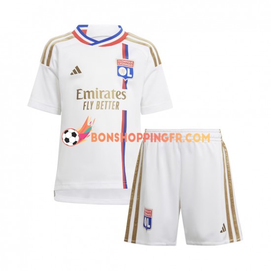 Maillot Domicile Olympique Lyonnais 2023-2024 Manches Courtes Jeune Enfant(+shorts)