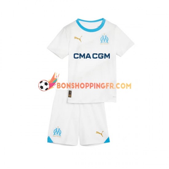 Maillot Domicile Olympique de Marseille 2023-2024 Manches Courtes Jeune Enfant(+shorts)