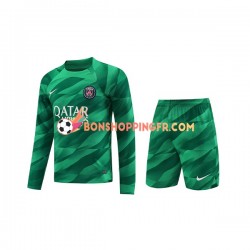 Maillot Domicile Paris Saint-Germain Gardien 2023-2024 Manches Longues Jeune Enfant(+shorts)