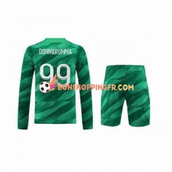 Maillot Domicile Paris Saint-Germain Gardien Donnarumma 99 2023-2024 Manches Longues Jeune Enfant(+shorts)