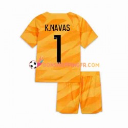 Maillot Extérieur Paris Saint-Germain Gardien K.NAVAS 1 2023-2024 Manches Courtes Jeune Enfant(+shorts)