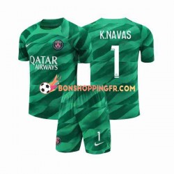 Maillot Domicile Paris Saint-Germain Gardien K.NAVAS 1 2023-2024 Manches Courtes Jeune Enfant(+shorts)