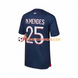 Maillot Domicile Paris Saint-Germain N.Mendes 25 2023-2024 Manches Courtes Homme
