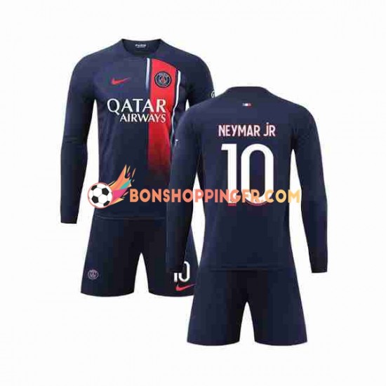 Maillot Domicile Paris Saint-Germain Neymar Jr 10 2023-2024 Manches Longues Jeune Enfant(+shorts)