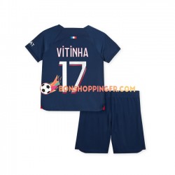 Maillot Domicile Paris Saint-Germain Vitinha 17 2023-2024 Manches Courtes Jeune Enfant(+shorts)