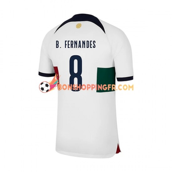 Maillot Extérieur Portugal B.Fernandes 8 Coupe du Monde 2022 Manches Courtes Homme