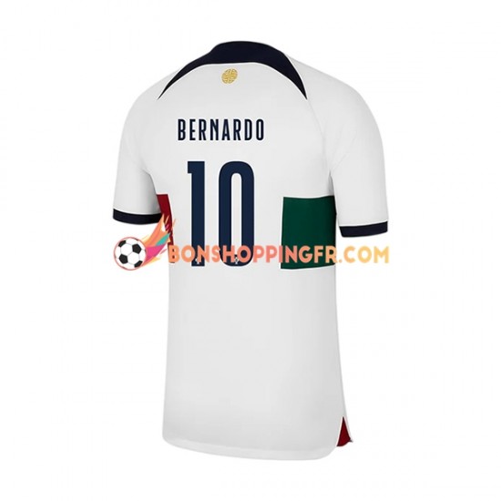 Maillot Extérieur Portugal Bernardo 10 Coupe du Monde 2022 Manches Courtes Homme