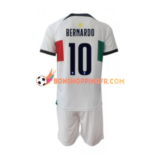 Maillot Extérieur Portugal Bernardo 10 Coupe du Monde 2022 Manches Courtes Jeune Enfant(+shorts)