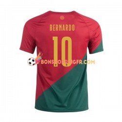 Maillot Domicile Portugal Bernardo 10 Coupe du Monde 2022 Manches Courtes Homme