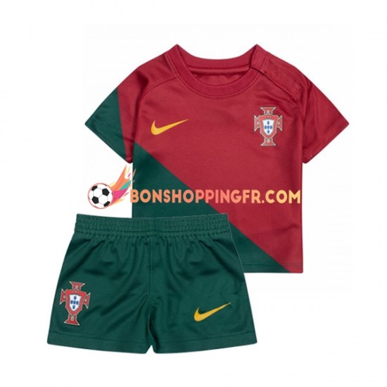 Maillot Domicile Portugal Coupe du Monde 2022 Manches Courtes Jeune Enfant(+shorts)