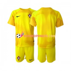 Maillot Domicile Portugal Gardien Coupe du Monde 2022 Manches Courtes Jeune Enfant(+shorts)