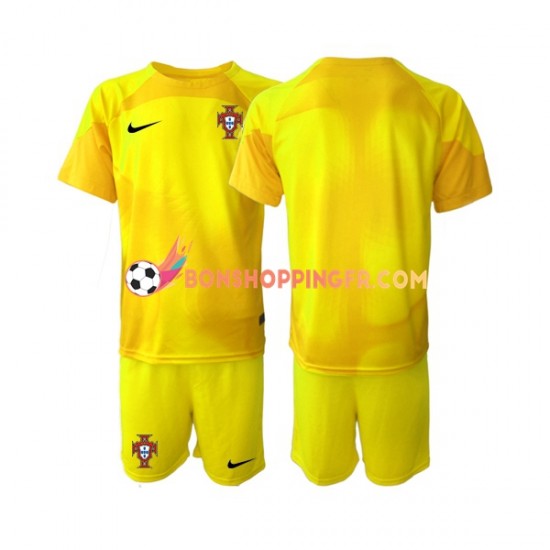 Maillot Domicile Portugal Gardien Coupe du Monde 2022 Manches Courtes Jeune Enfant(+shorts)