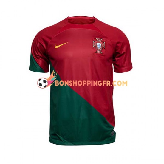 Maillot Domicile Portugal Coupe du Monde 2022 Manches Courtes Homme