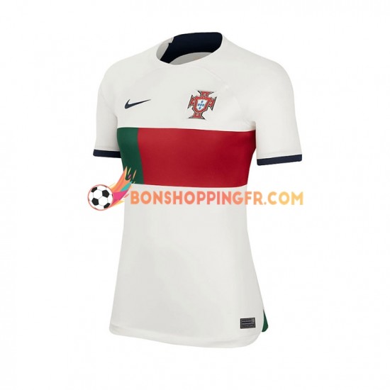 Maillot Extérieur Portugal Coupe du Monde 2022 Manches Courtes Femme