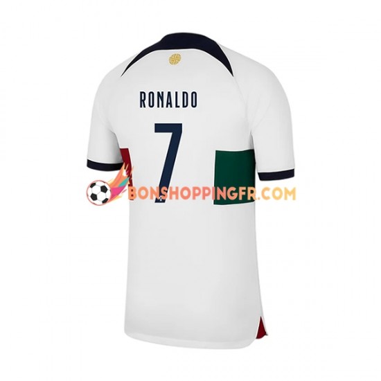 Maillot Extérieur Portugal Ronaldo 7 Coupe du Monde 2022 Manches Courtes Homme