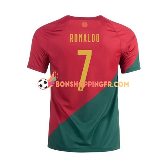 Maillot Domicile Portugal Ronaldo 7 Coupe du Monde 2022 Manches Courtes Homme