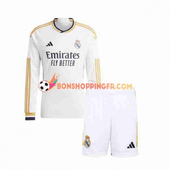 Maillot Domicile Real Madrid 2023-2024 Manches Longues Jeune Enfant(+shorts)