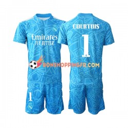 Maillot Domicile Real Madrid Gardien Courtois 1 2022-2023 Manches Courtes Jeune Enfant(+shorts)