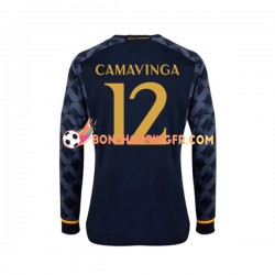 Maillot Extérieur Real Madrid EDUARDO CAMAVINGA 12 2023-2024 Manches Longues Homme
