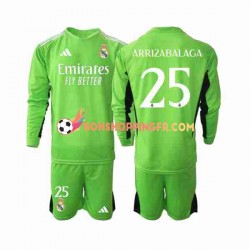 Maillot Domicile Real Madrid Gardien Kepa Arrizabalaga 25 2023-2024 Manches Longues Jeune Enfant(+shorts)