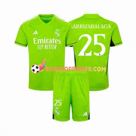 Maillot Domicile Real Madrid Gardien Kepa Arrizabalaga 25 2023-2024 Manches Courtes Jeune Enfant(+shorts)