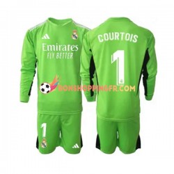 Maillot Domicile Real Madrid Gardien Thibaut Courtois 1 2023-2024 Manches Longues Jeune Enfant(+shorts)