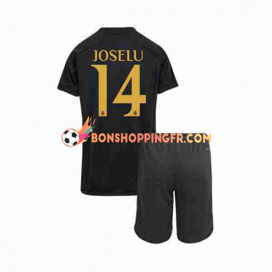 Maillot 3ème Real Madrid Joselu 14 2023-2024 Manches Courtes Jeune Enfant(+shorts)